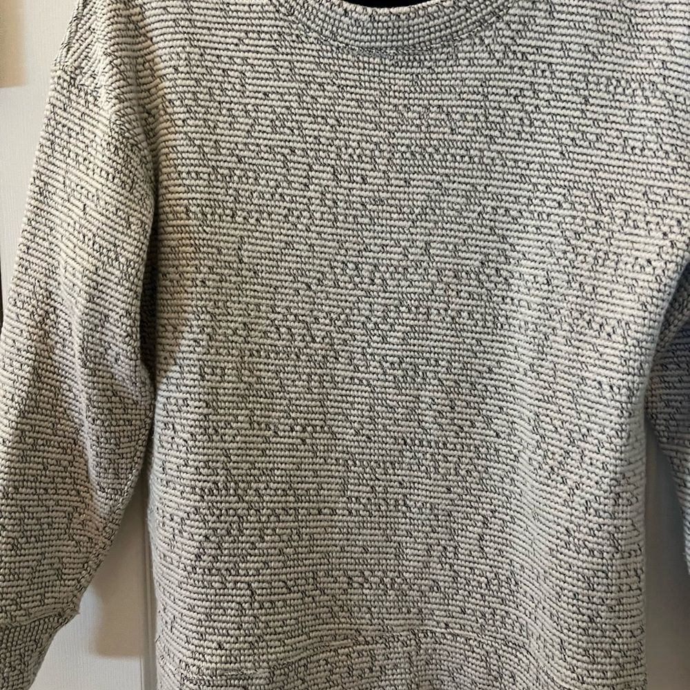 Lou & Grey Knit Crewneck Sweater in Cream and Gray Size XS